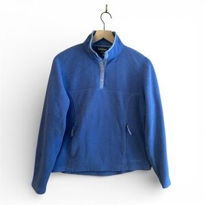 L.L. Bean Light Periwinkle Fleece 1/4 Snap Pullover Women’s Medium Athleisure